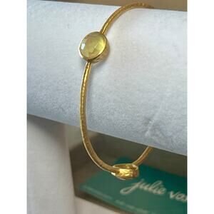 Julie Vos gold bangle size medium stacking bracelet yellow stone layering boho